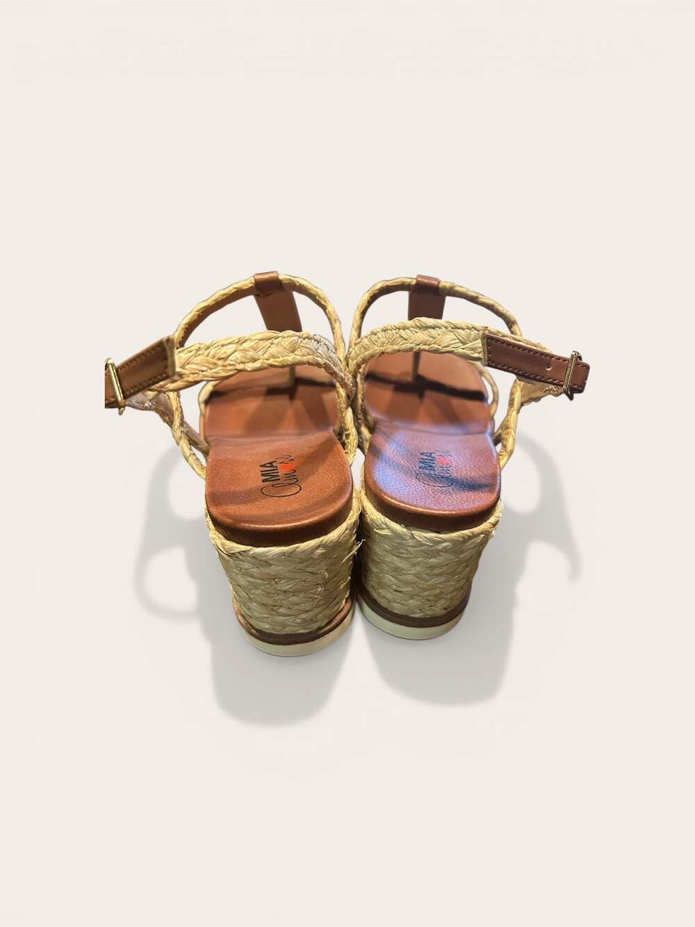 MIA Amore Tyrah Braided Espadrille Wedge Sandals with Gold Hardware - Picture 3 of 7